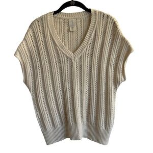 Joie Cream Dolman Sleeve Sweater Top/Vest, Size M